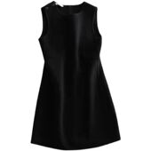 毛呢背心裙女2025春秋新款 时尚 纽扣设计感高端气质马甲a字连衣裙