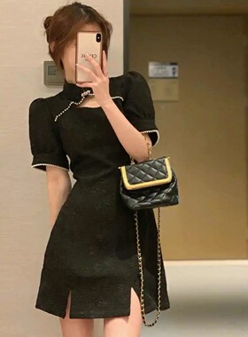 胖妹妹大码女装2024夏季新款气质显瘦收腰新中式改良版旗袍连衣裙