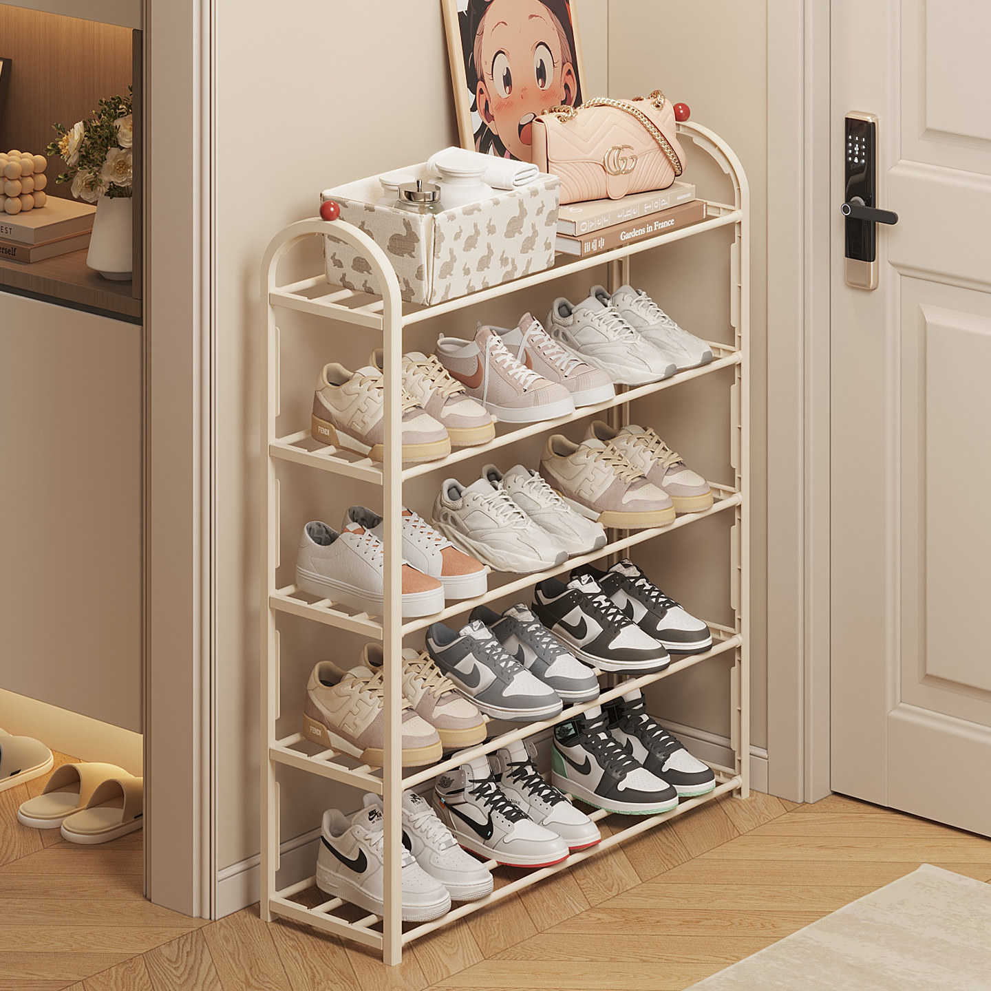 鞋架多层家用入户门口外楼道鞋子收纳架学生宿舍租房小型简易鞋柜,住宅家具,鞋架,淘宝优惠券,粉丝福利购,淘宝优惠卷