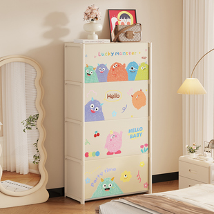 简易衣柜多层室内好看卡通衣物收纳柜子宿舍出租房用置物架占地小