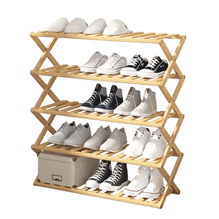 楠竹鞋架家用多层收纳简易门口宿舍大学生鞋柜实木小置物架储鞋柜