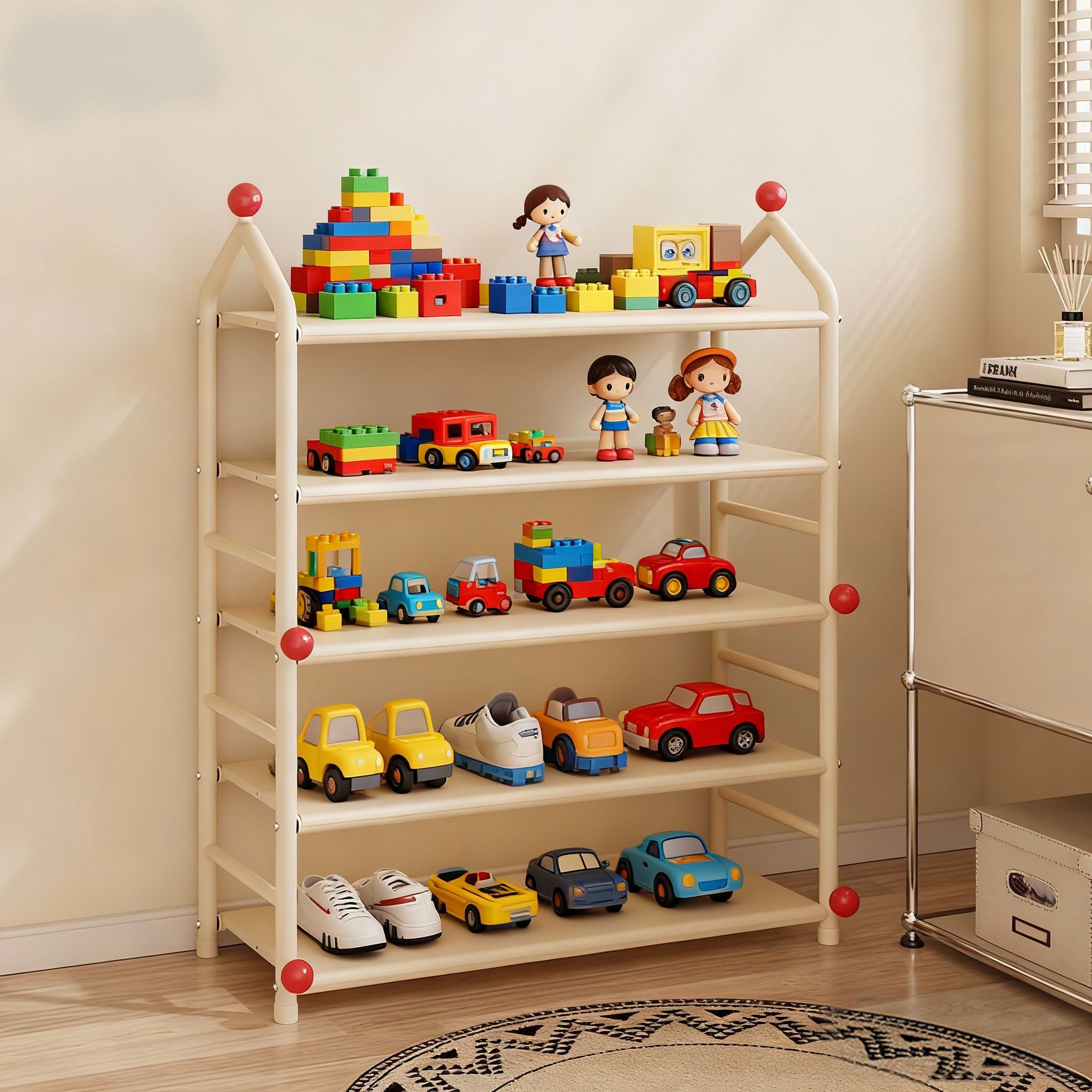 金属面板！玩具收纳架