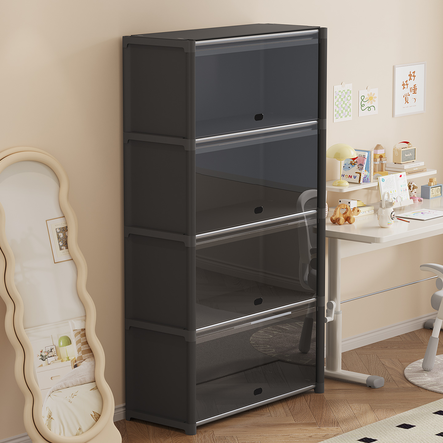 【带门防尘】书架多层