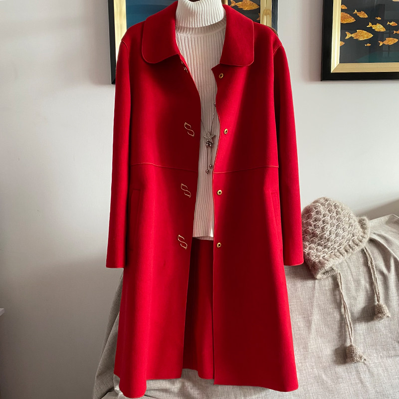 大码双面绒大衣女胖mm秋冬新款娃娃领高档中国红色双面呢子外套女,女装/女士精品,大码呢大衣,淘宝优惠券,粉丝福利购,淘宝优惠卷