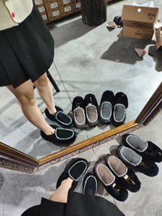 yellow earth新款包子懒人休闲鞋莫克森家居外穿羊皮毛一体雪地靴