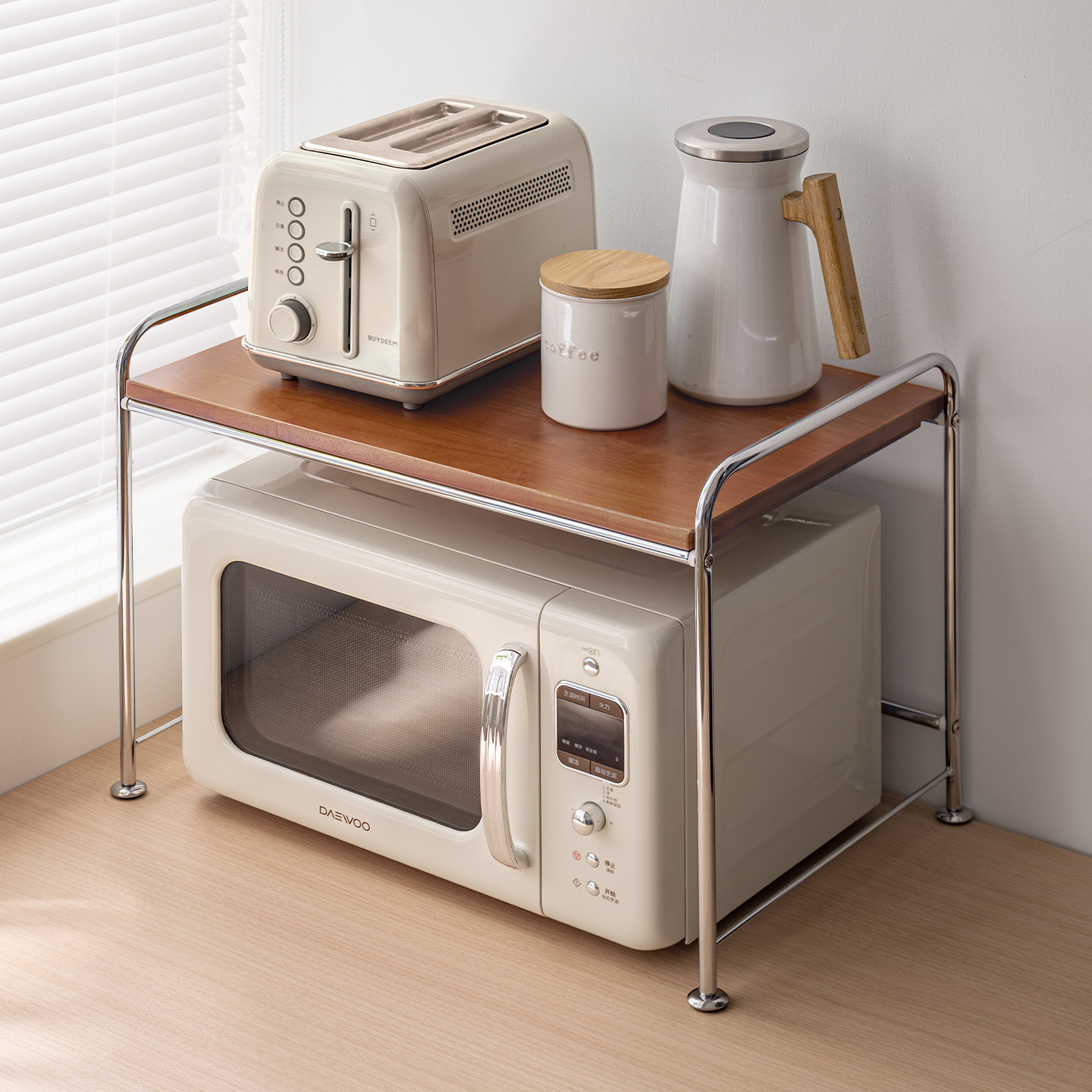 懒角落微波炉置物架家用厨房台面烤箱收纳架多功能调料品储物架子,厨房/烹饪用具,微波炉置物架,淘宝优惠券,粉丝福利购,淘宝优惠卷