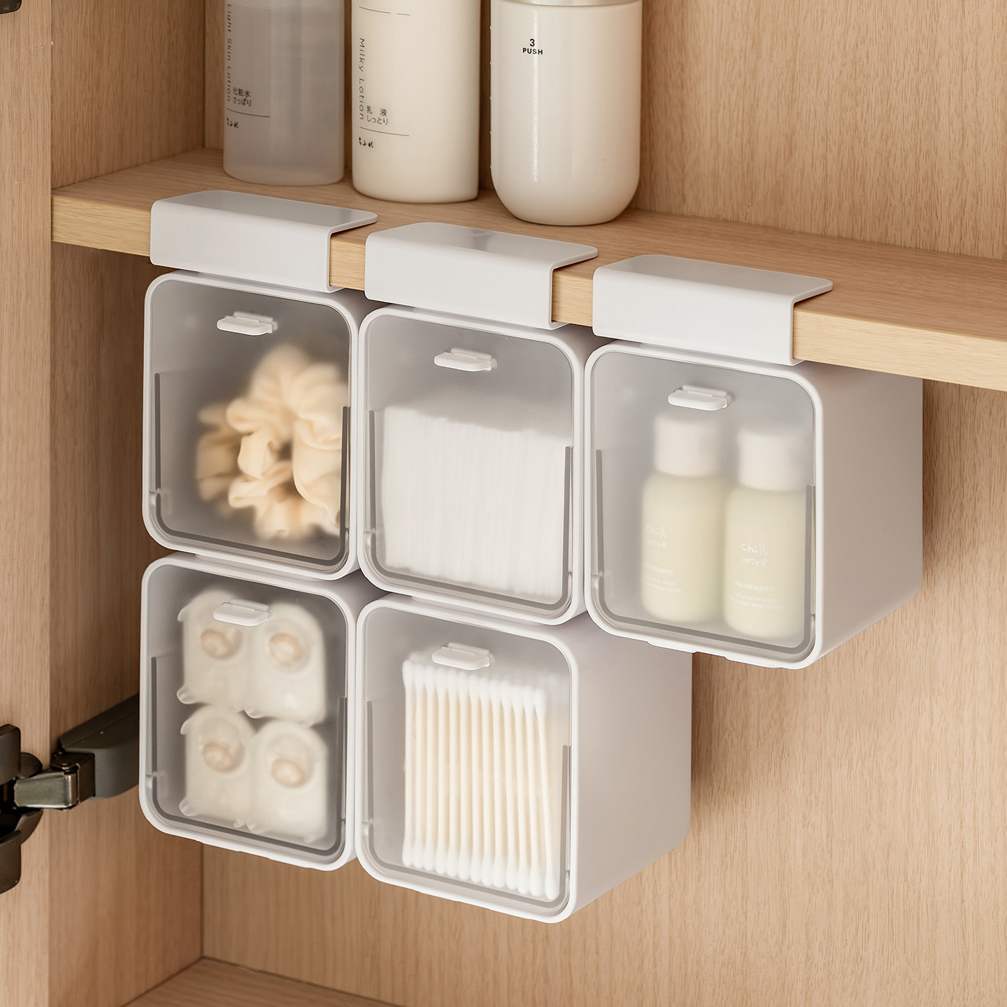 懒角落镜柜内收纳盒浴室卫生间化妆品护肤品棉签整理盒发箍储物盒,收纳整理,镜柜收纳盒,淘宝优惠券,粉丝福利购,淘宝优惠卷