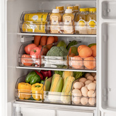 懒角落冰箱收纳盒家用厨房鸡蛋整理盒透明分装 盒食品级食物储物盒