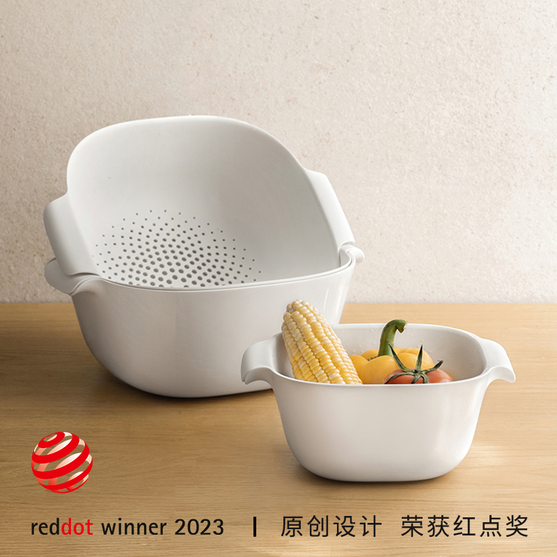 懒角落可叠加双层沥水篮