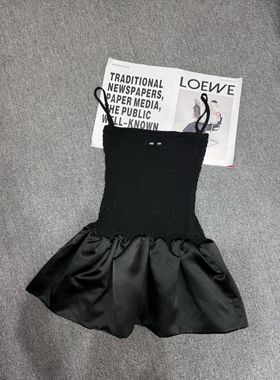 啊缪同款抹胸吊带裙女25新款小黑裙显瘦蓬蓬裙百搭抹胸连衣裙短裙