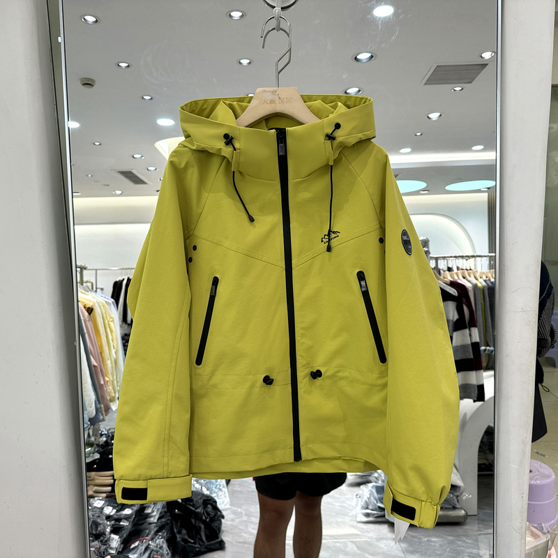 巧C58330 时尚抽绳收腰小个休闲宽松城市户外连帽冲服衣外套秋装