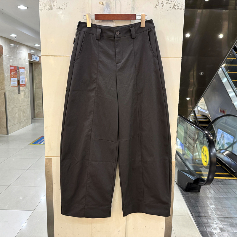 纳影N125B8899 欧货秋装2025新款时尚一粒扣高腰休闲弯刀裤女裤