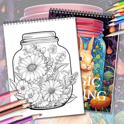 填色本美术魔法罐创意着色解压涂色书色彩成绘画本子涂鸦DIY绘画