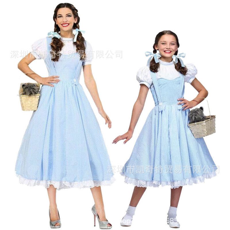 万圣节服装cosplay童话故事绿野仙踪女主角桃乐茜爱丽丝连衣裙图片