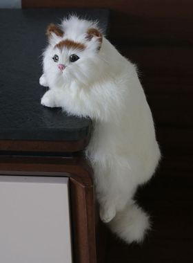 摆件电视礼物动物模型仿真猫咪猫毛绒玩具挂家居装饰工艺品公仔