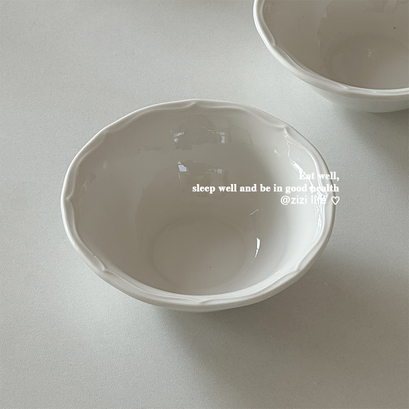 浮雕家用小菜辅食陶瓷碗ins风