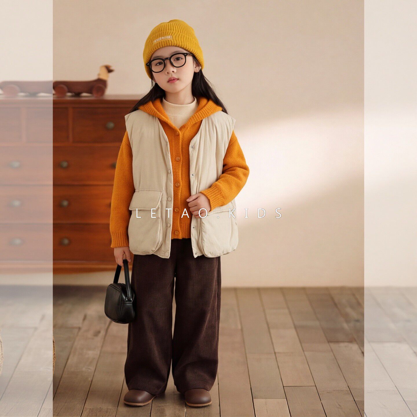 女童秋冬棉服马甲套装2026新款女