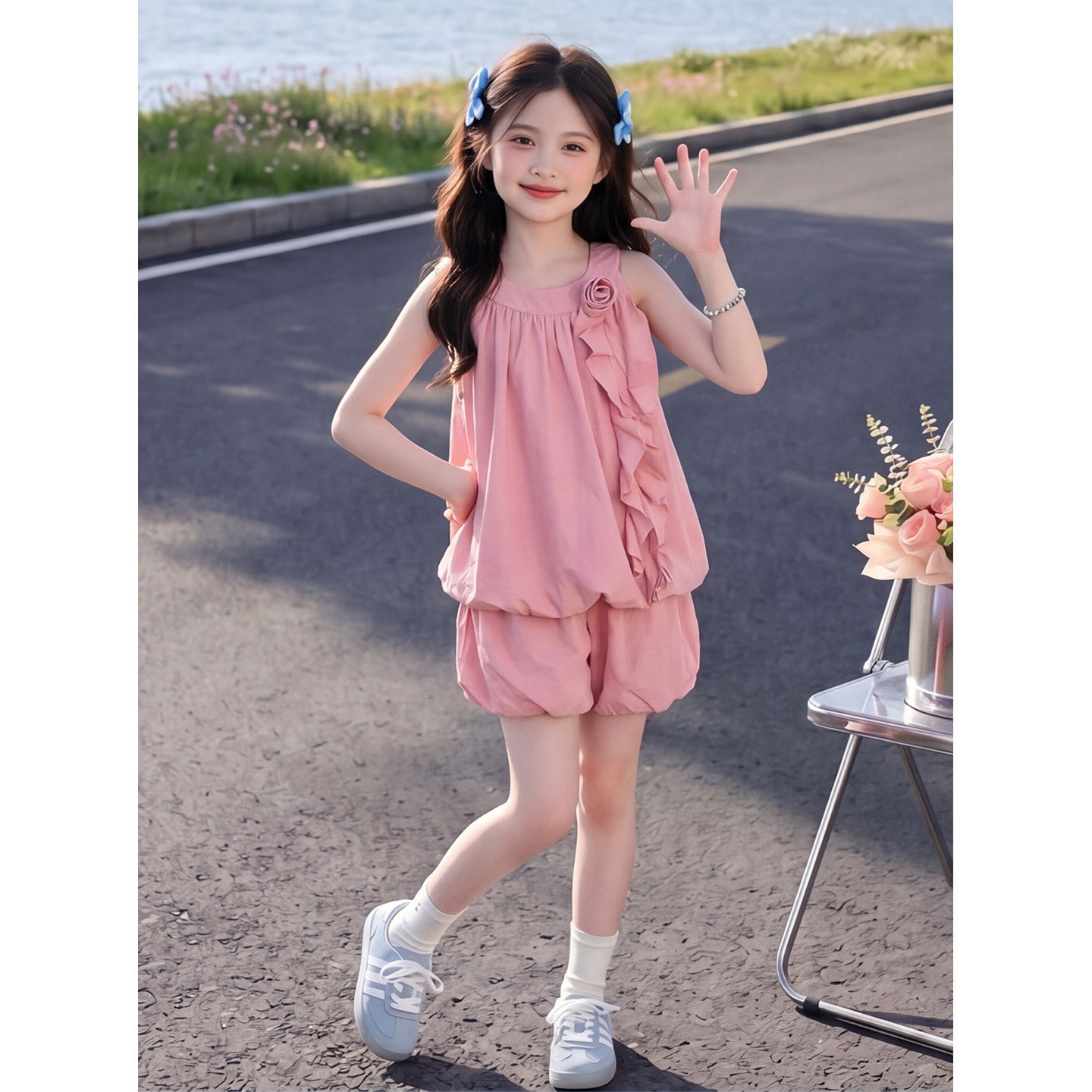女童无袖套装夏季2026新款儿童