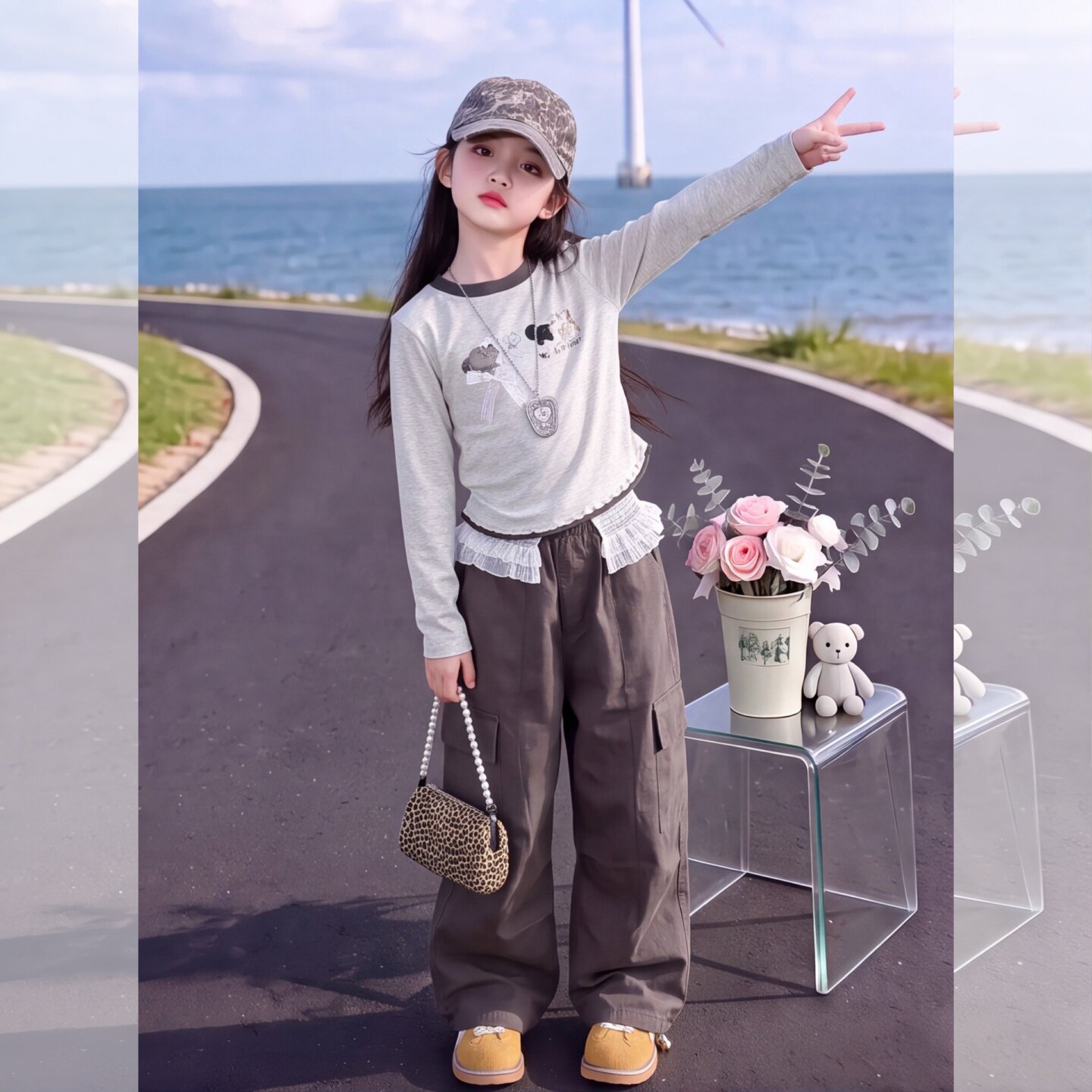 韩国童装秋款2026新款女童套装儿