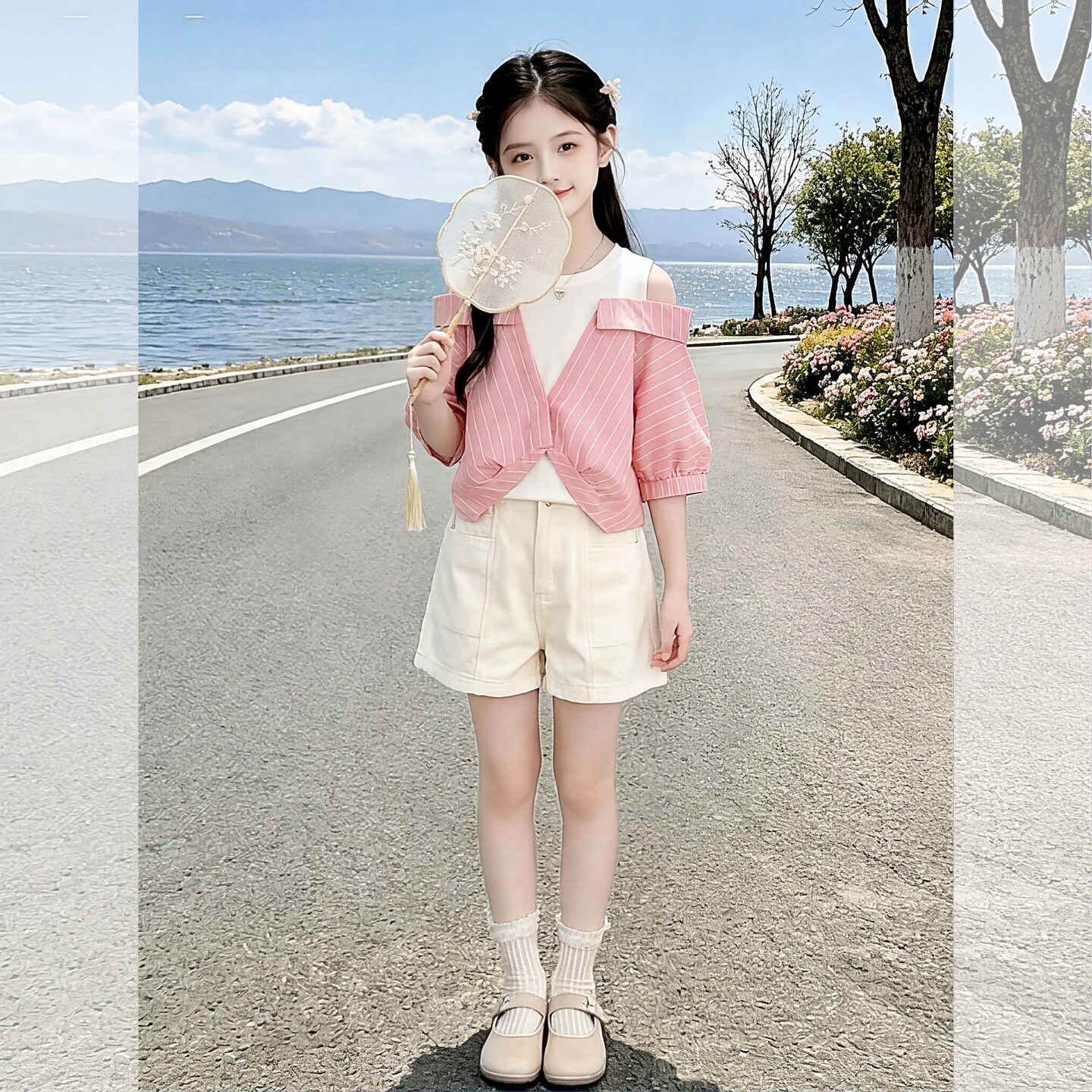 女童夏季套装2026新款中大童小女