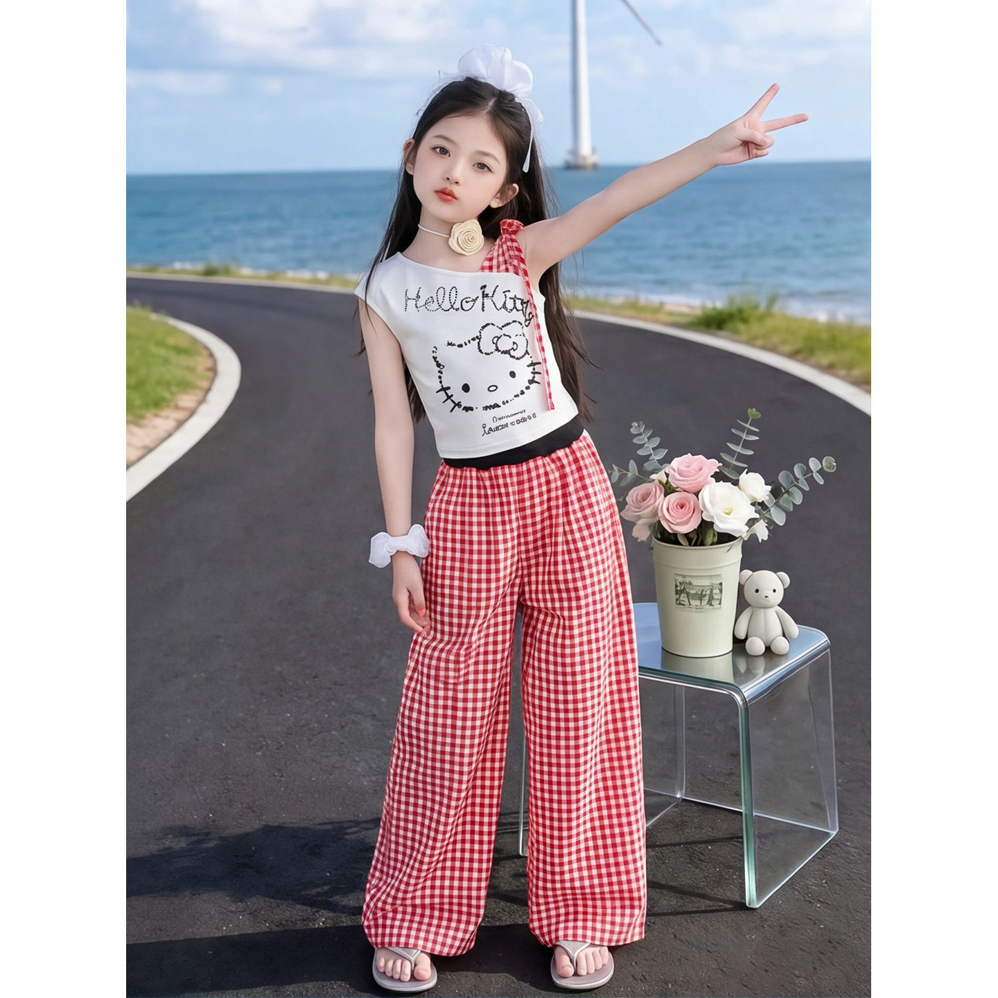 女童套装夏款2026女孩辣妹爵士舞
