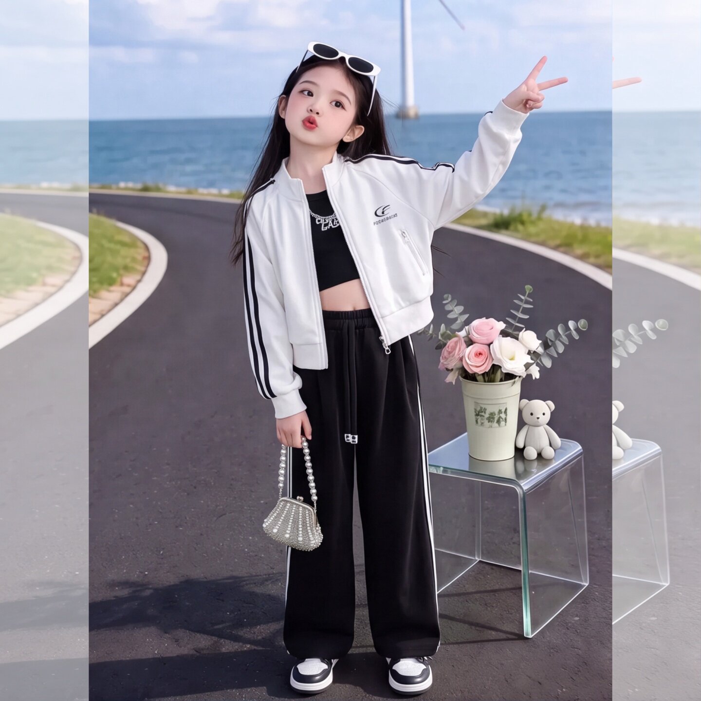 女童外套两件套2026秋季新款中大