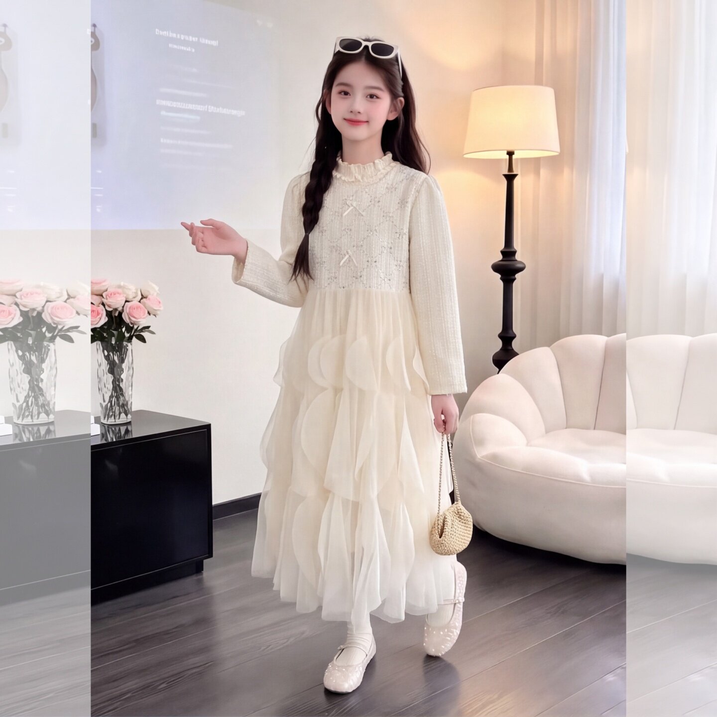 女童秋季可爱公主裙2026新款中大