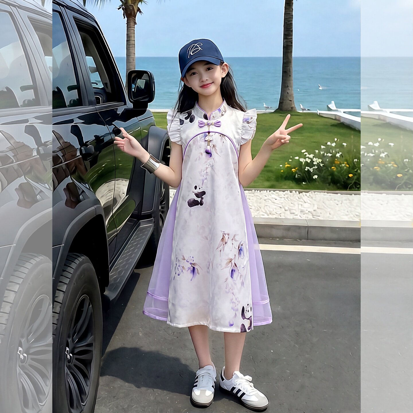 女童旗袍连衣裙夏中国风儿新中式