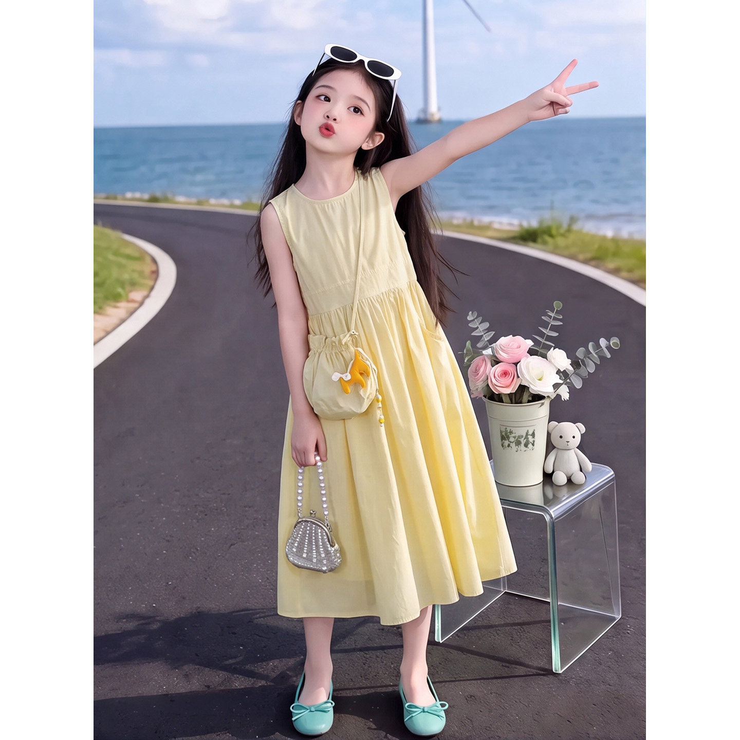 女童连衣裙2026夏季新款儿童背心