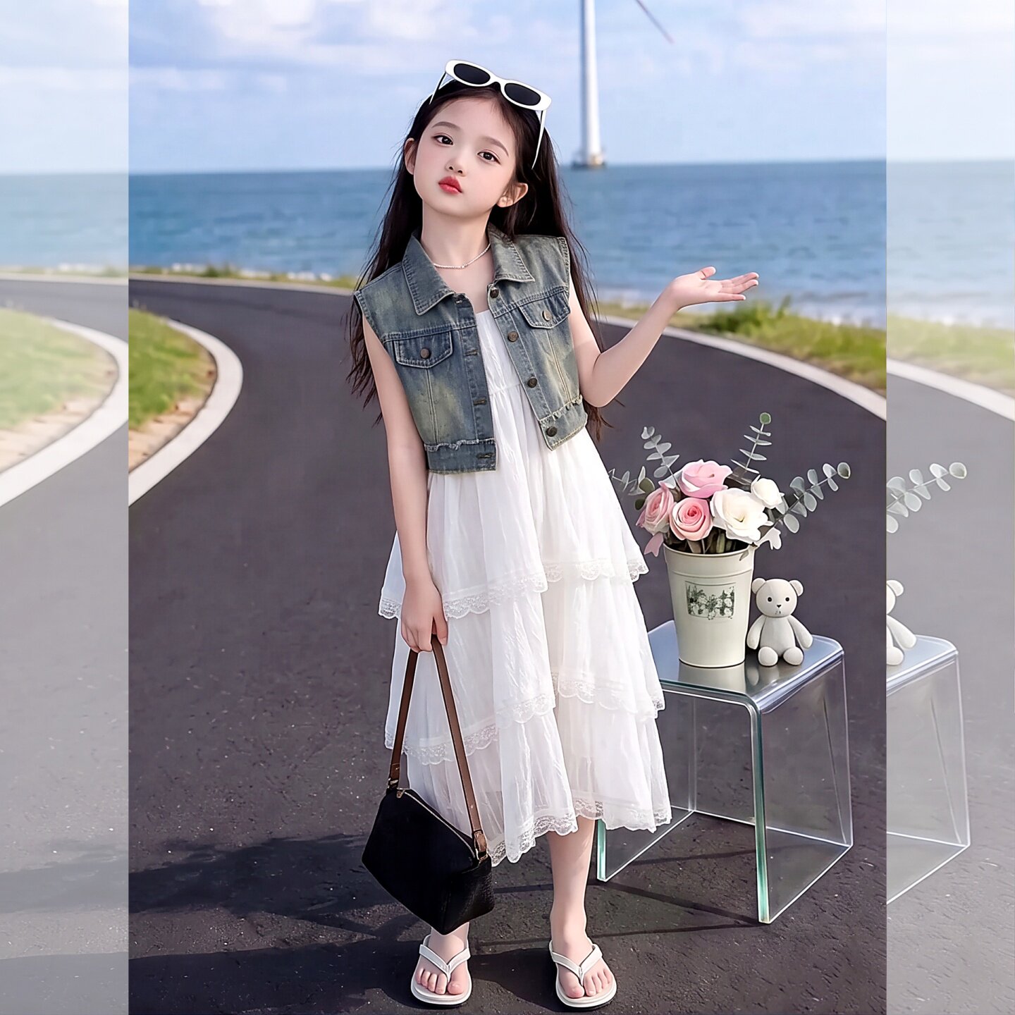女童套装连衣裙夏装2026新款中大