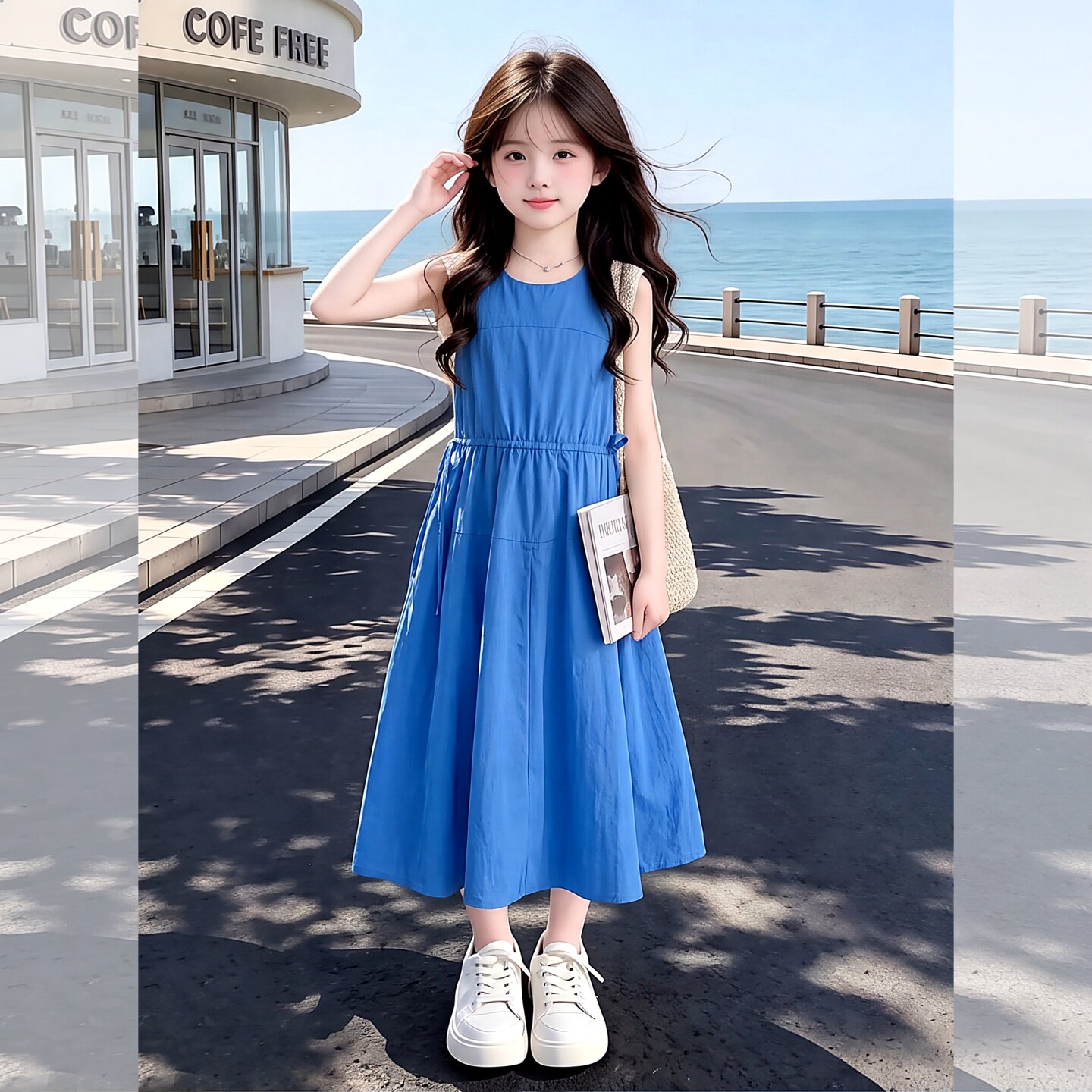 女童夏季可调节抽绳连衣裙2026新