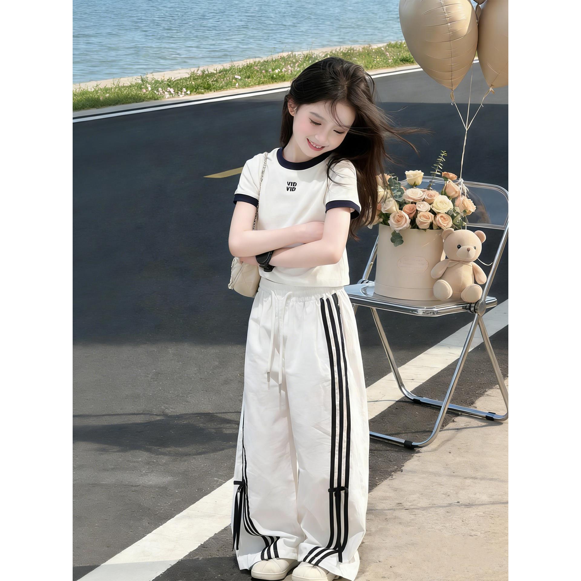 女童套装夏装2026新款儿童夏季短袖运动衣服女大童巨好看韩系穿搭