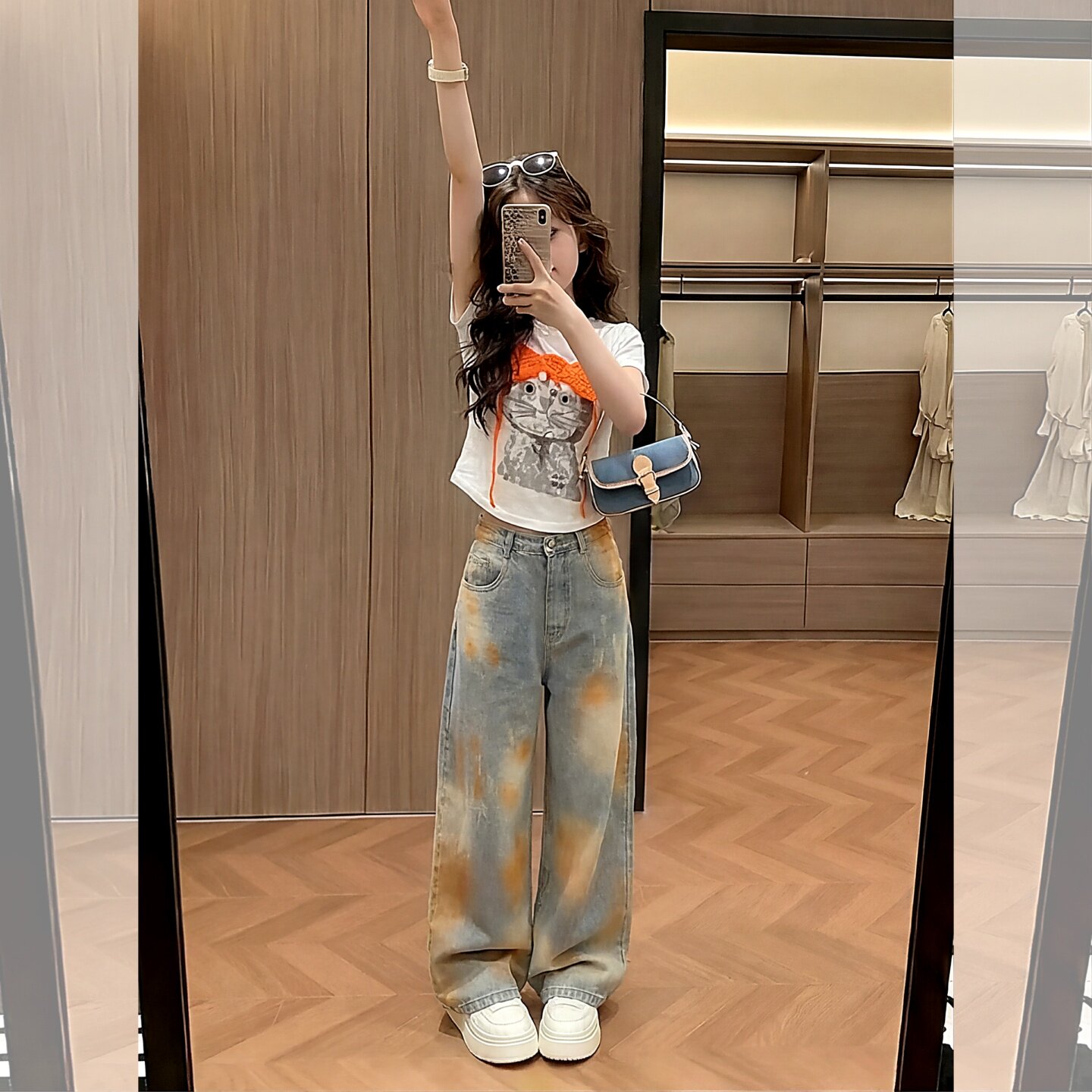 女童休闲夏季套装儿童猫咪T恤印4