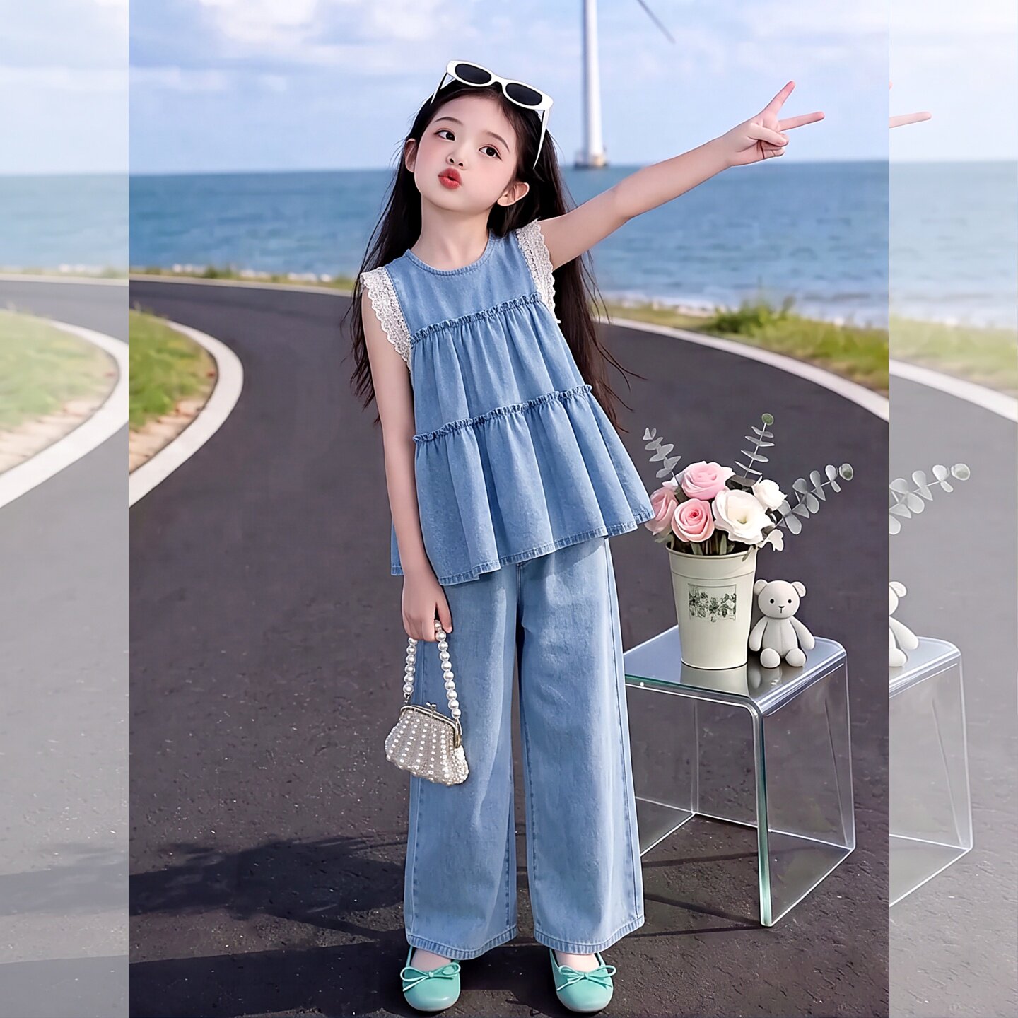 女童夏季洋气女大童夏款韩系穿搭
