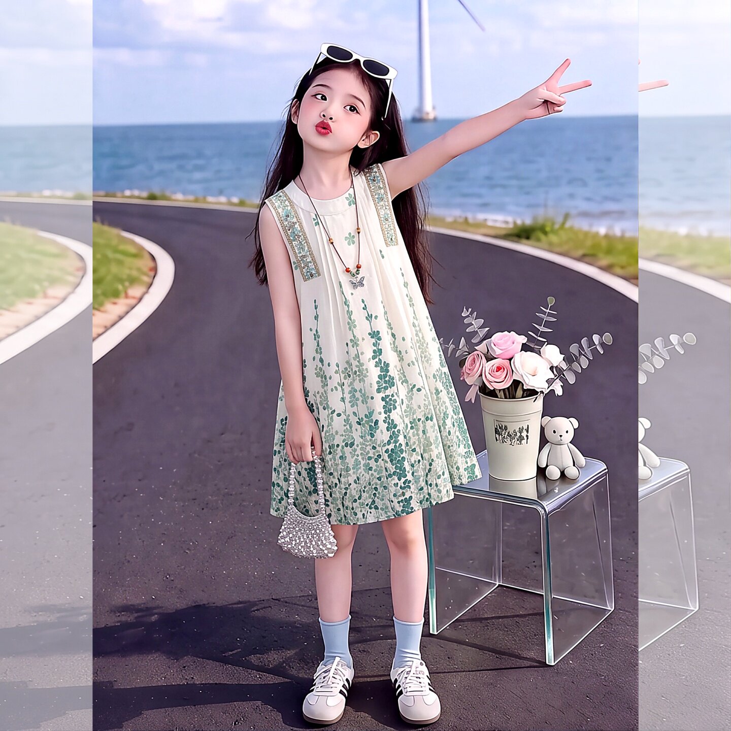 女童无袖连衣裙2026新款中大童夏