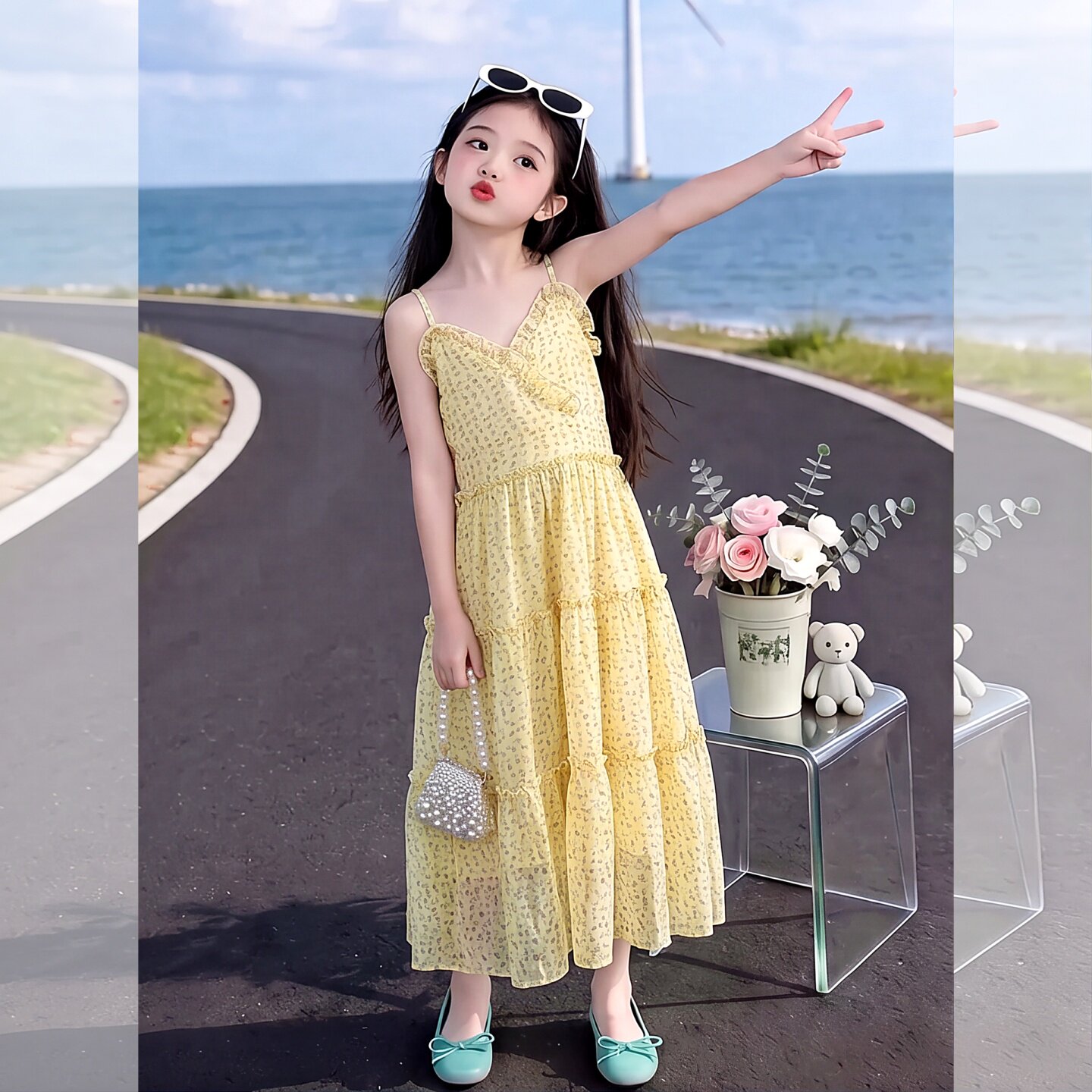 女童夏季碎花连衣裙2026新款儿童