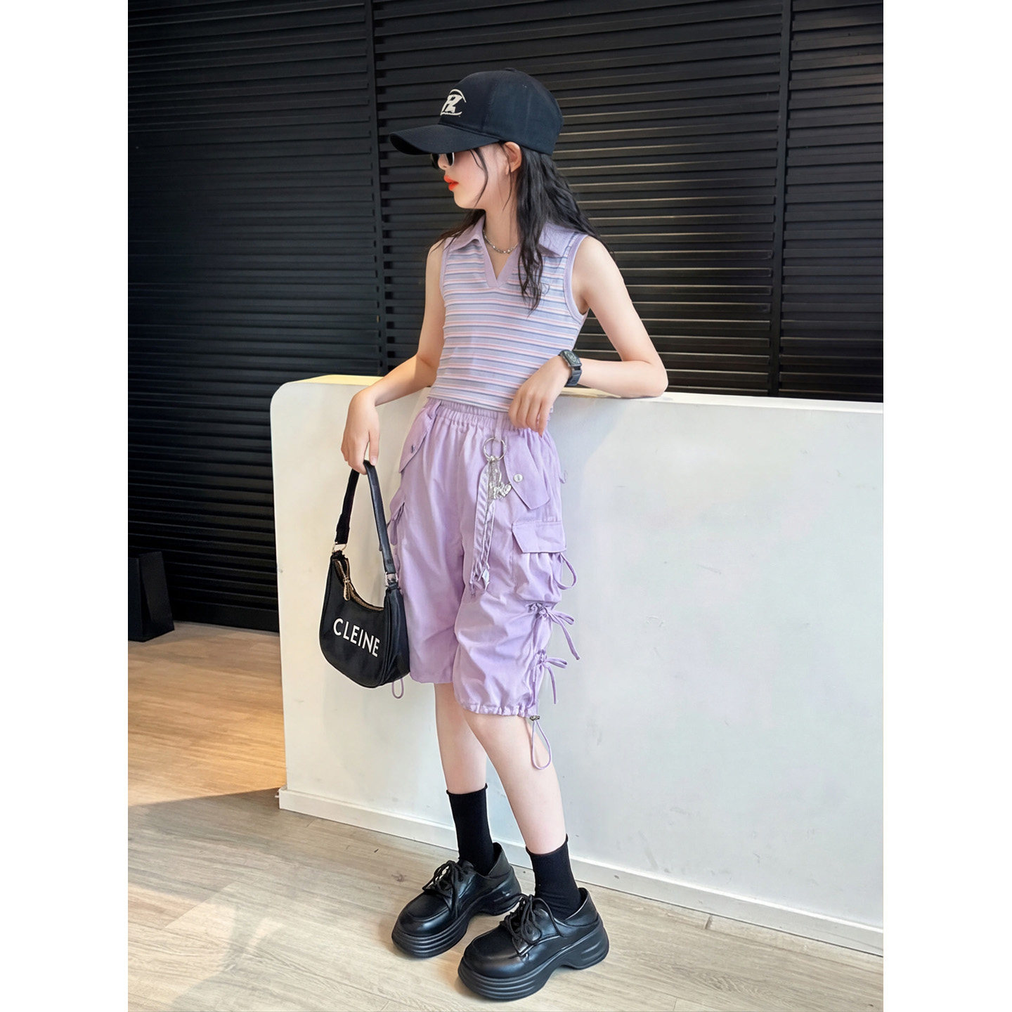 女童背心工装裤套装夏装2026新款