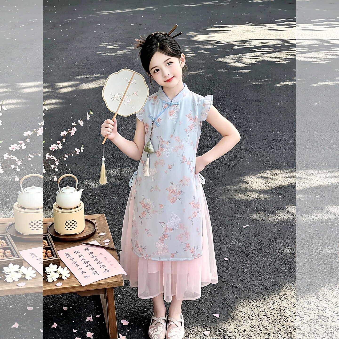 女童新中式旗袍连衣裙2026新款