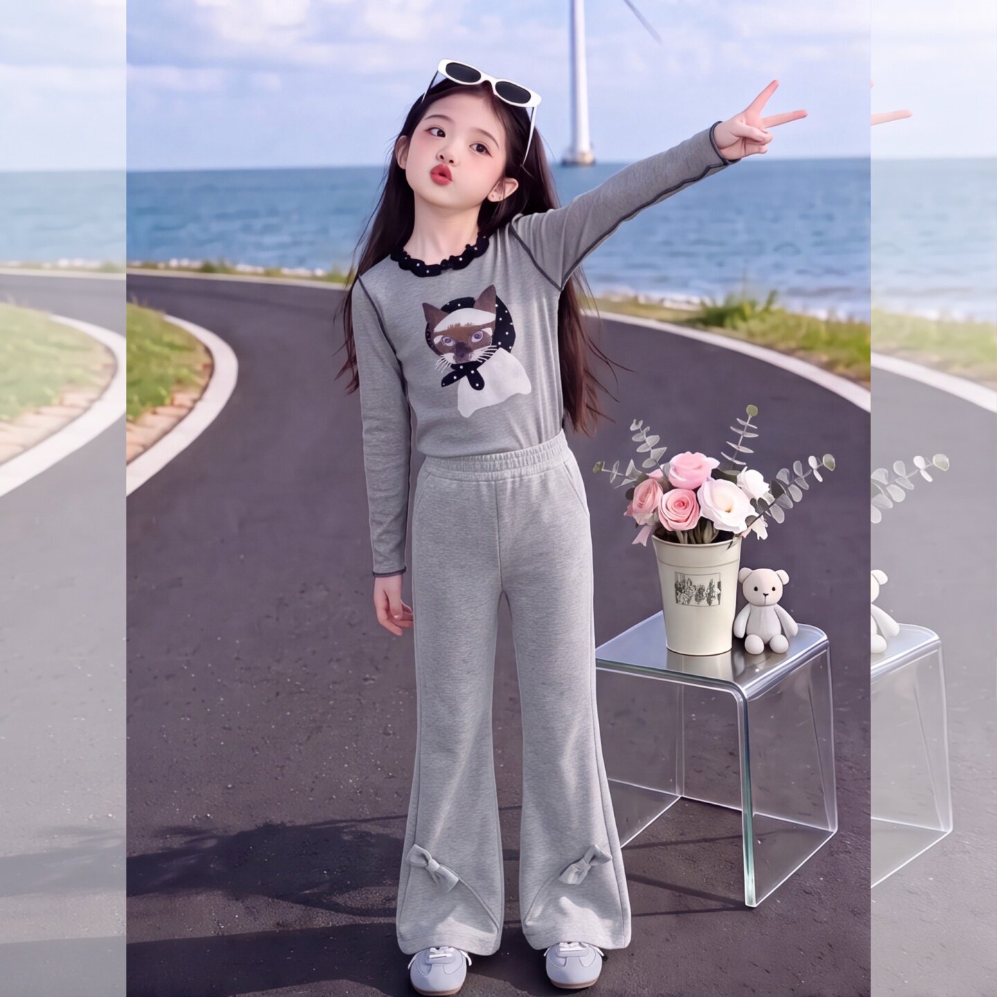 女童裤子秋季2026新款中大童运动