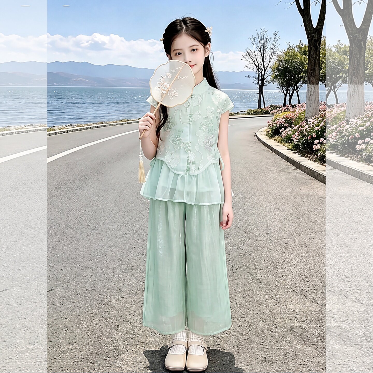 女童套装2026新款儿童唐装夏装童