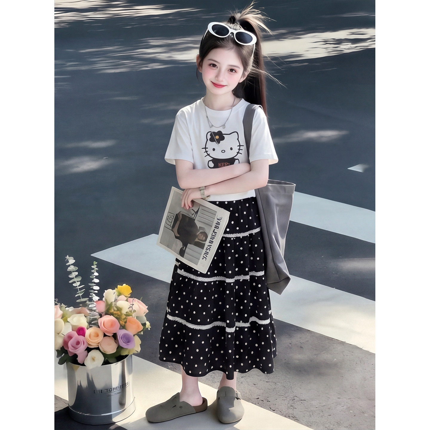 女童裙子夏高级感2026新款女孩
