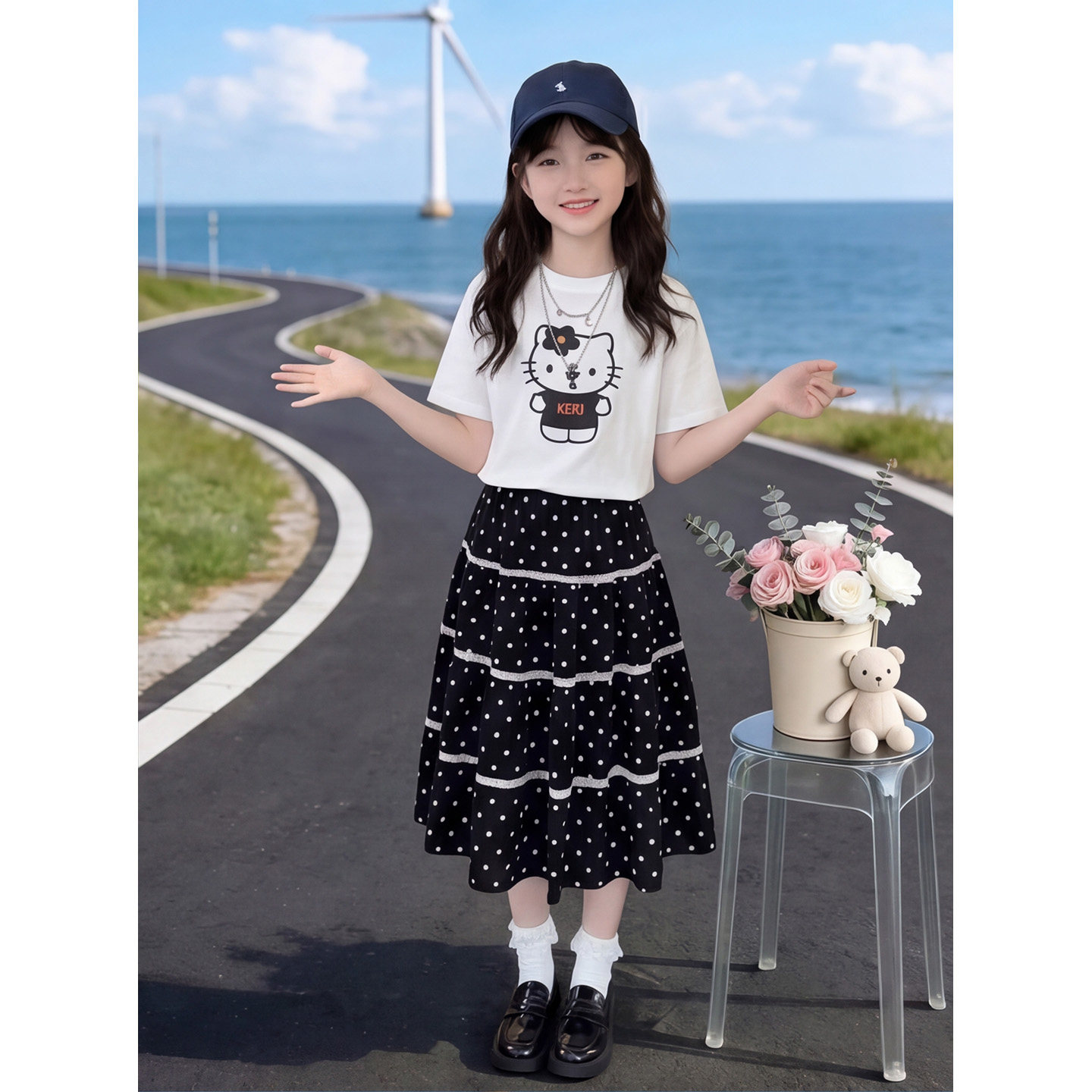女童裙子夏高级感2026新款女孩