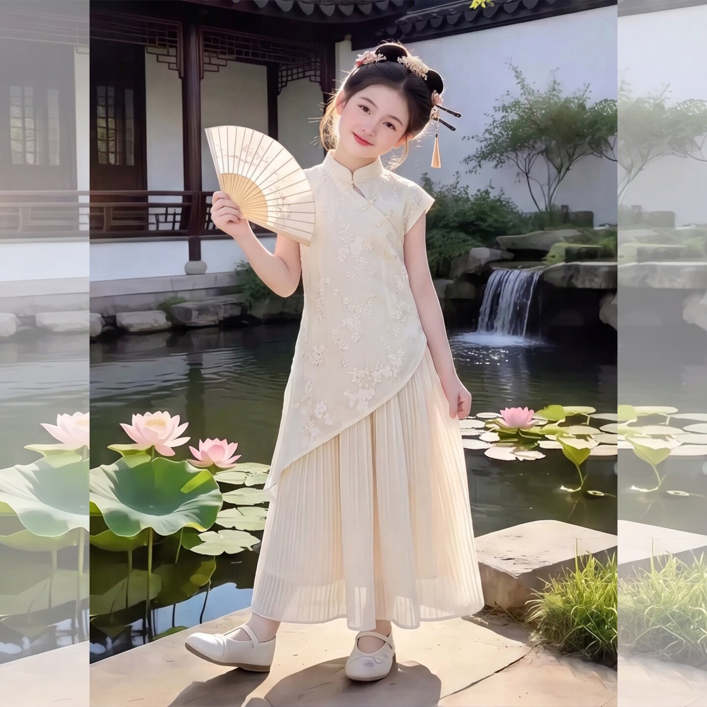 女童夏季新中式国风款旗袍长裙夏
