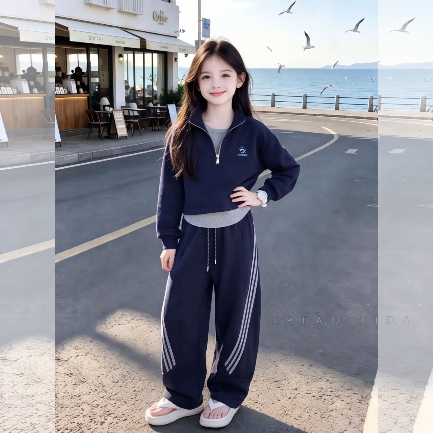 女童休闲卫衣套装秋季2026新款儿