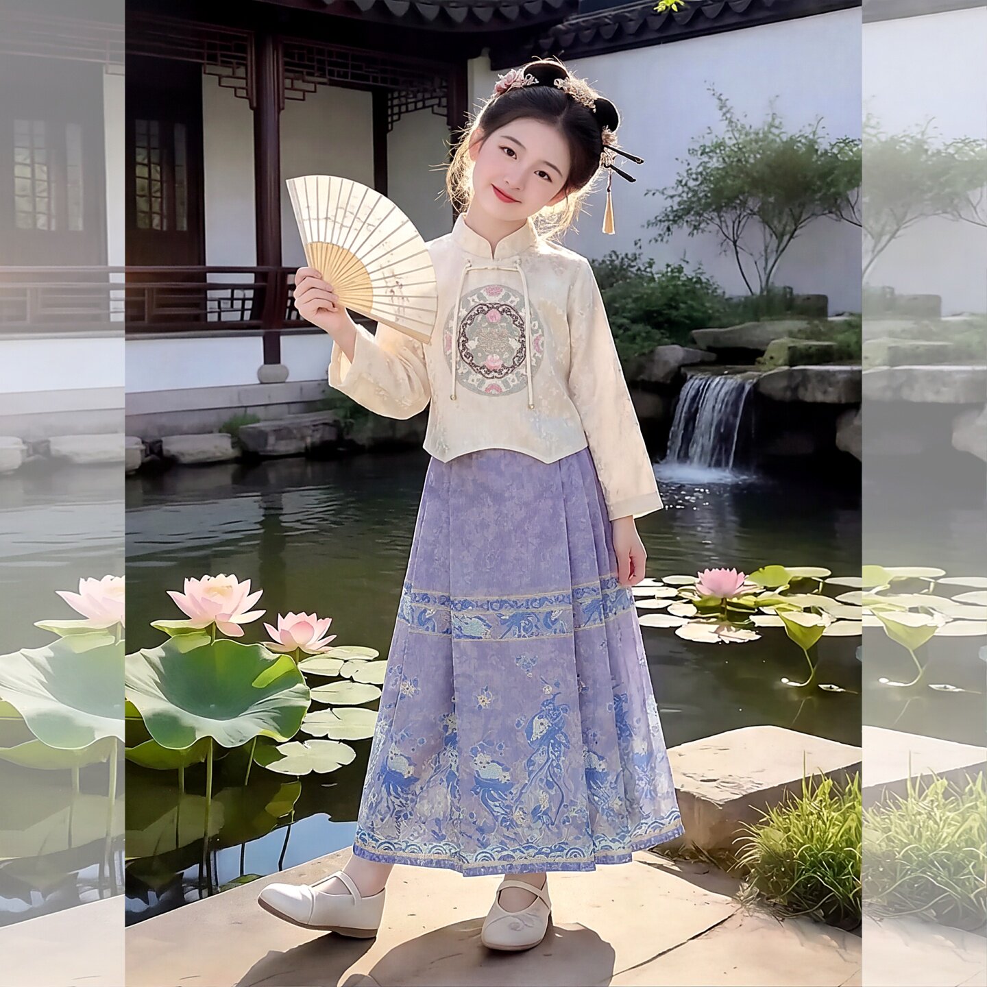 女童马面裙汉服古风民族服装套装