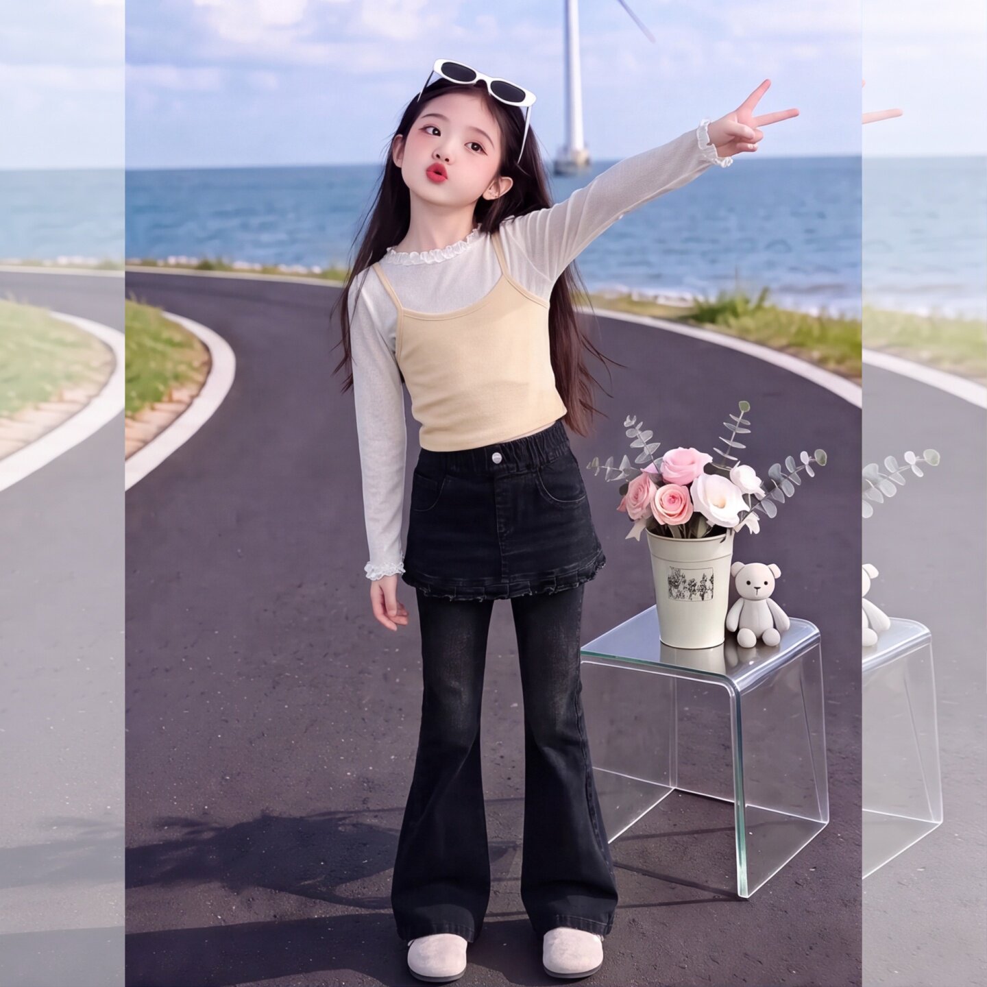 女童喇叭裙裤秋季2026新款儿童裙