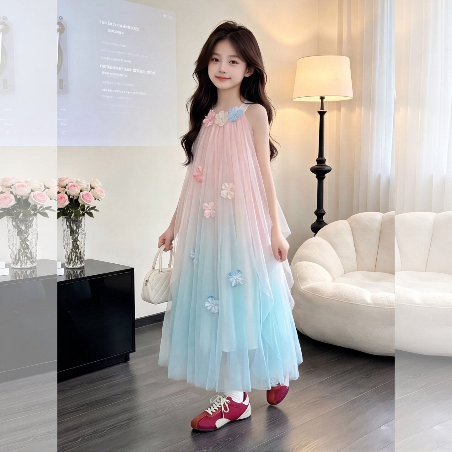 女童连衣裙夏2026新款儿童女孩渐
