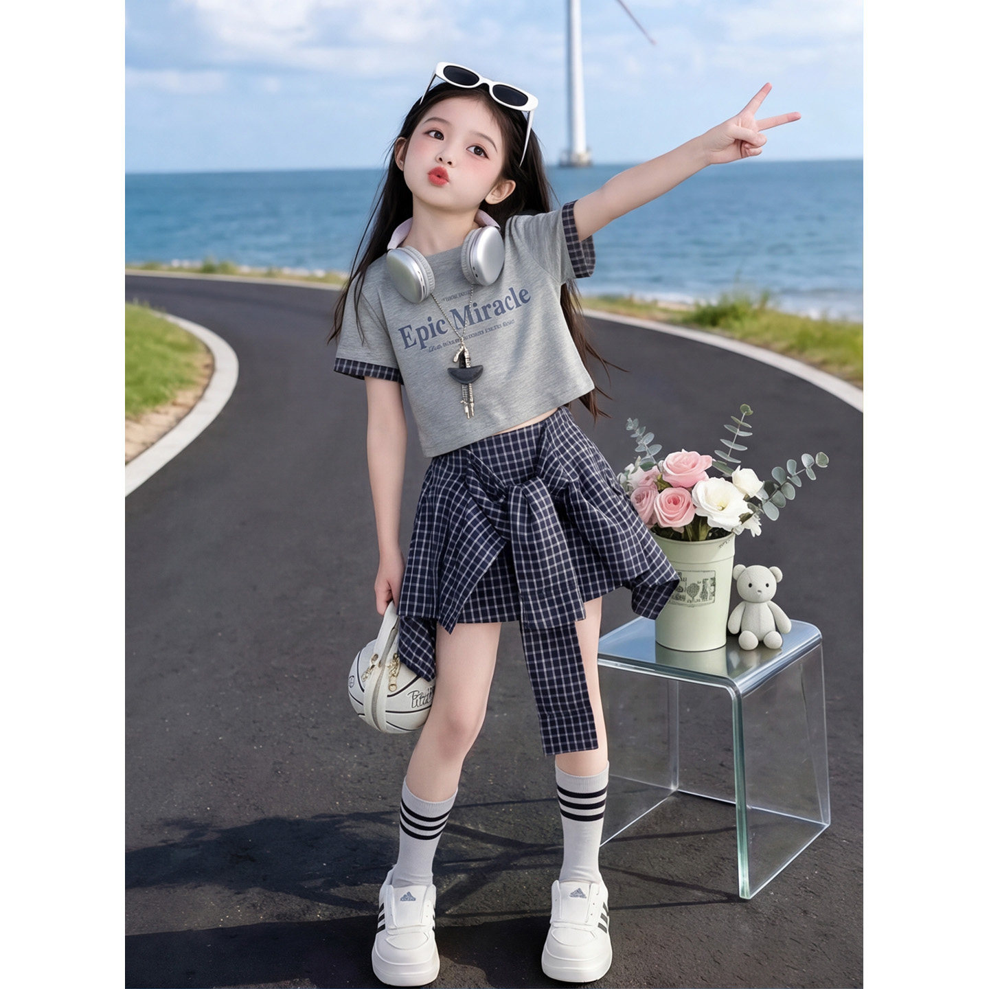 女童短袖裙裤套装2026夏季韩版