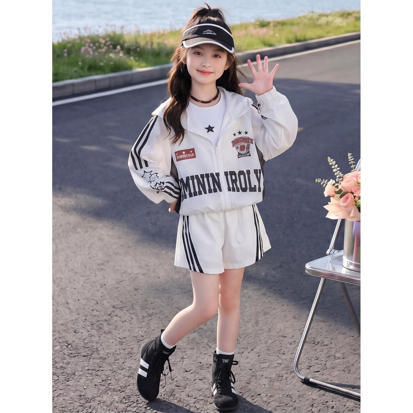 女童夏季套装2026新款儿童防晒衣大童女装两件套夏装洋气韩系穿搭