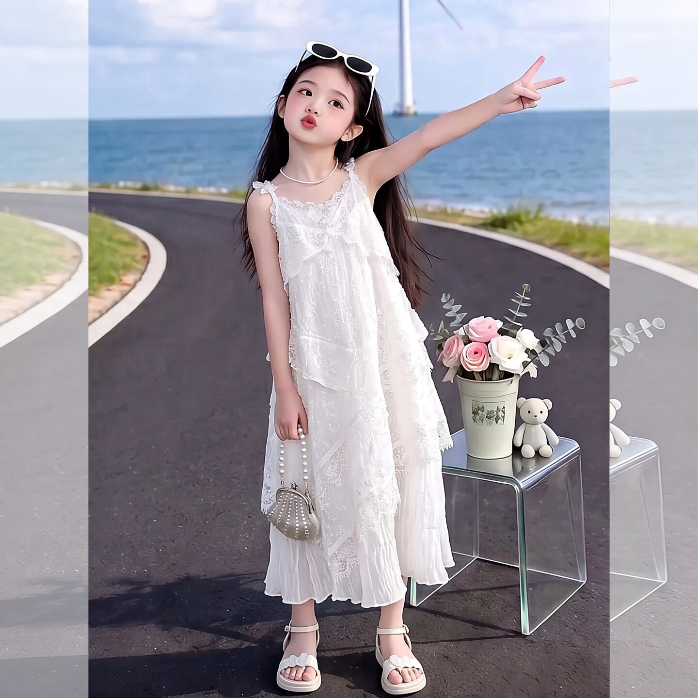 女童吊带连衣裙夏装新款女孩大童